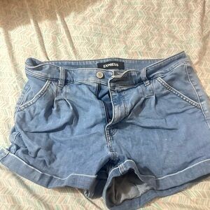 Express Women's Light Blue Jean Shorts shortie high rise 10